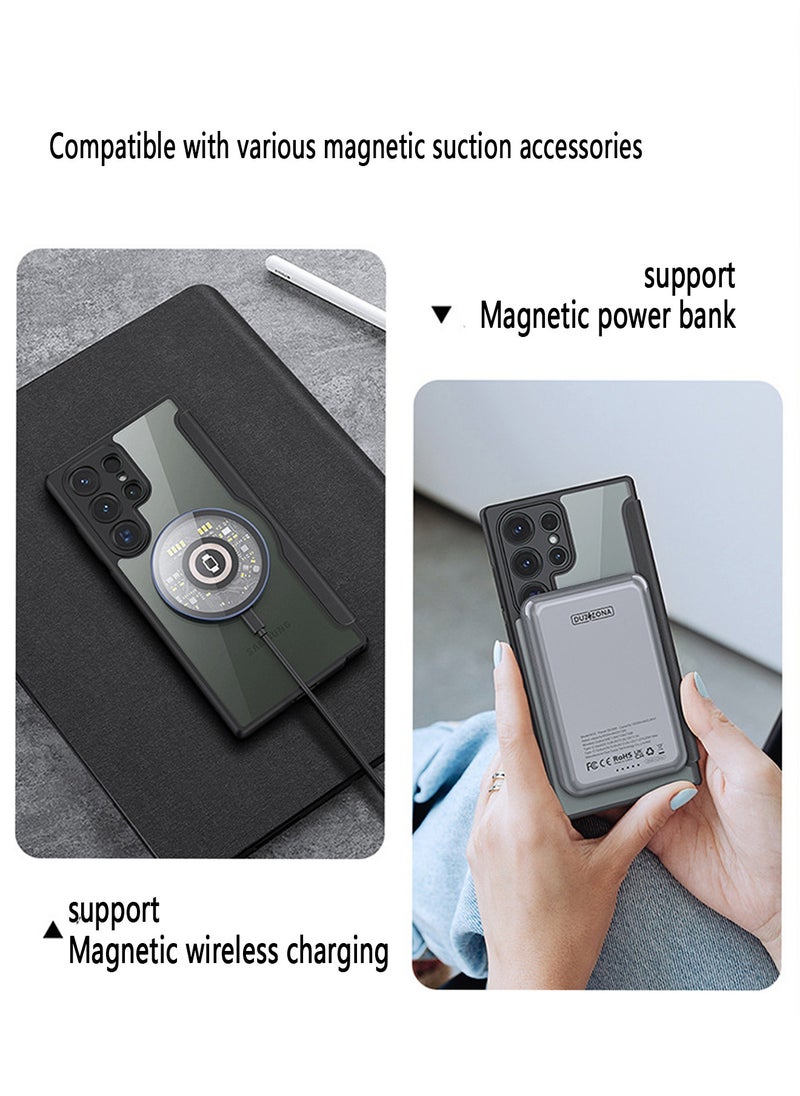 DUX DUCIS - Samsung Galaxy S23 Ultra Case Cover Pu Leather with Wallet Card Holder MagSafe Anti-Yellowing Anti-drop Waterproof Comfortable Touch back Cover Support Wireless Charging Camera Len Screen Protector - Image 1