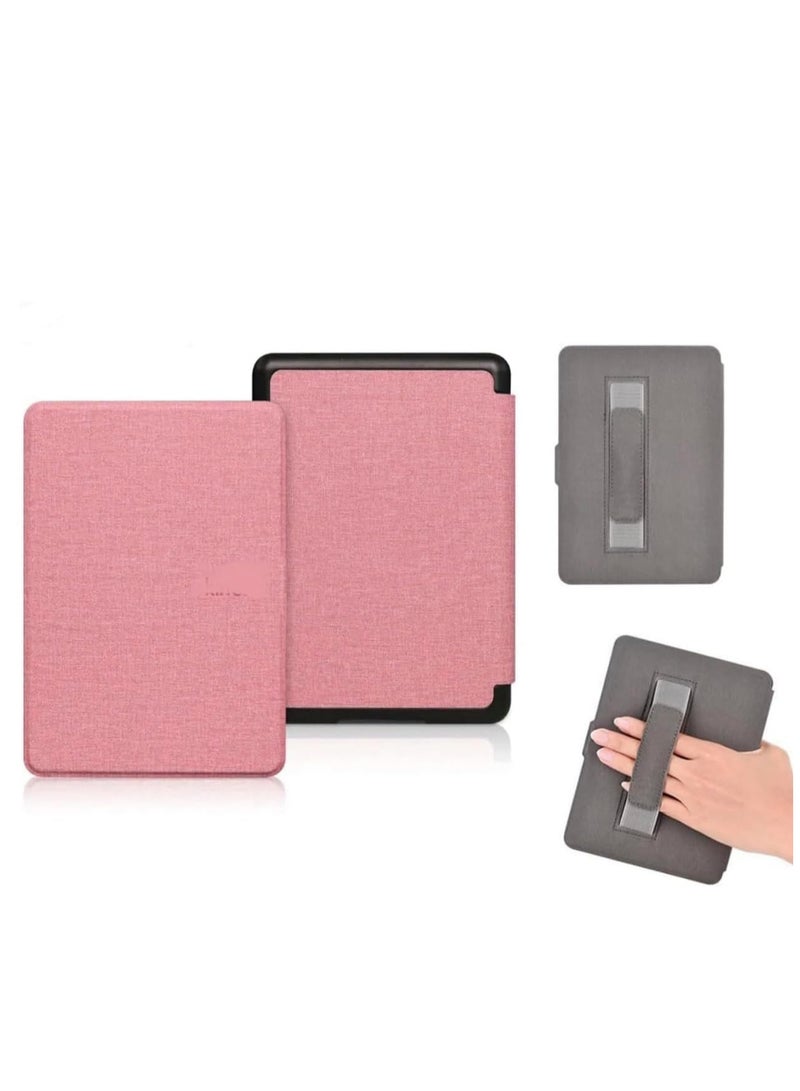 Case Cover with Hand Strap Belt for All-New Kindle 11th Generation 2024/2022 Release, 6 inch, Smart Slimshell with Auto Sleep/Wake (Pink)  - Image 1