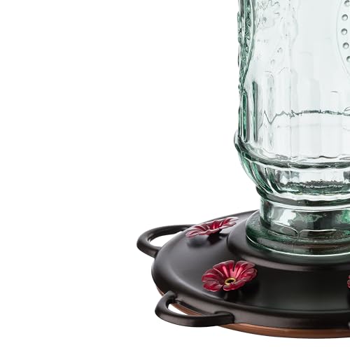 More Birds Vintage Hummingbird Feeder, Antique Glass Hummingbird Feeders for Outdoors, 5 Feeding Stations, 20 Ounces - Image 3