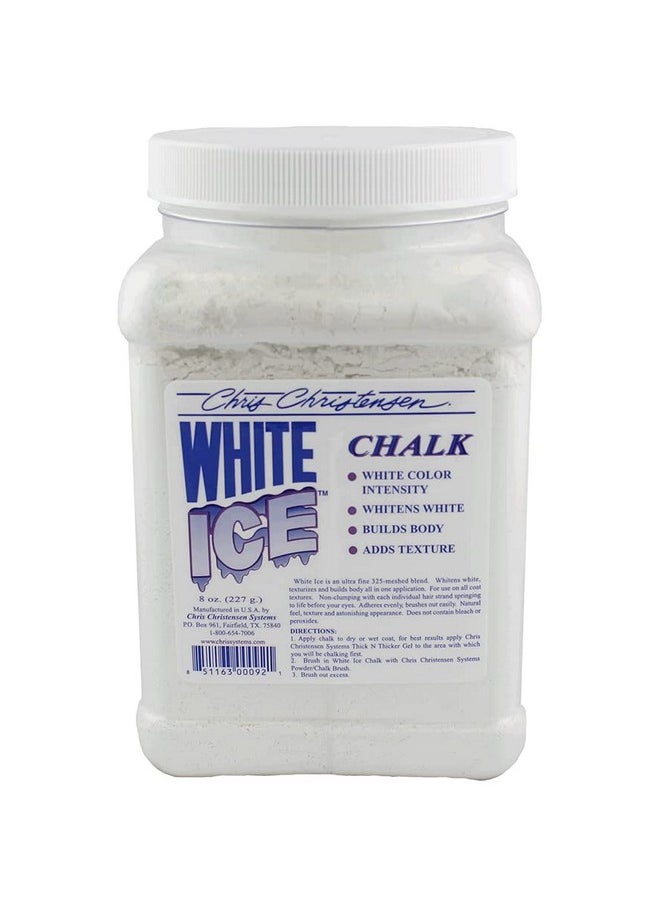 Chris Christensen White Ice Chalk, Dog Cosmetics, Groom Like A Professional, Natural Look, Easy To Apply And Blend, Does Not Contain Bleach Or Peroxide, Made In The Usa, 8 Oz  - Image 1