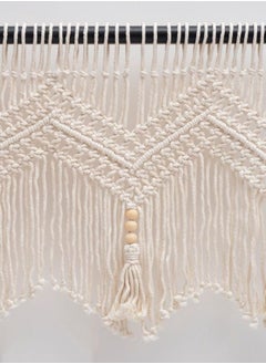 Generic Boho Valance Macrame Curtains for Windows, Boho Macrame Textured Cotton Kitchen Curtain Wall Decor, Macrame Valance for Bedroom Livingroom Boho Decor Wall Hanging, 1 Panel 52" W x 21" L  - Image 5