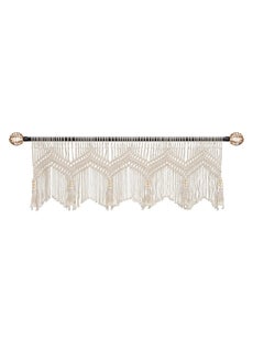 Generic Boho Valance Macrame Curtains for Windows, Boho Macrame Textured Cotton Kitchen Curtain Wall Decor, Macrame Valance for Bedroom Livingroom Boho Decor Wall Hanging, 1 Panel 52" W x 21" L  - Image 2