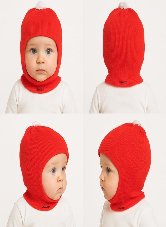 CHACKO Unisex Baby Woolen Monkey Cap - Soft & Warm Winter Caps for Boys & Girls (Pack of 4, Multicolor_1),1-2 Years - Image 4