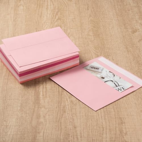 Wishop 50 Pack 5x7 Colored Envelopes Self-Sealing Assorted Colors for Invitations and Cards (Pink, 5.24x7.21 inches) - Image 5