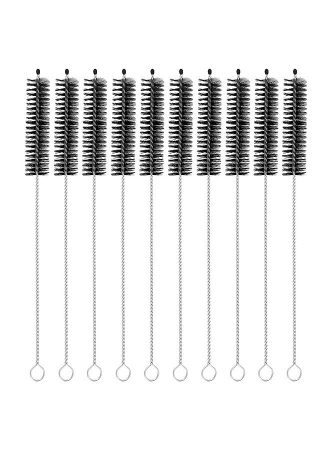 uxcell 10Pcs Drinking Straw Cleaning Brushes, 8" x 5/8" Nylon Bristles Long Straw Brush Pipe Cleaner for Washing Straws Pot Spout, Sippy Cup, Bottle and Tube (Black) - Image 1