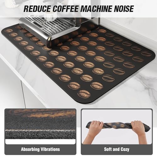DK177 Coffee Mat - Dish Drying Mat for Kitchen Counter , Hide Stain, Absorbent with Waterproof Rubber Backing, Fit Kitchen Dish Rack Bar Accessories, 24" x 16" - Image 4