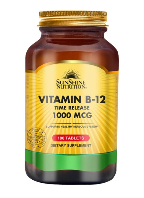 Vitamin B-12 Time Release 1000Mcg Dietary Supplement Supports Healthy Nervous System 100 Tablets