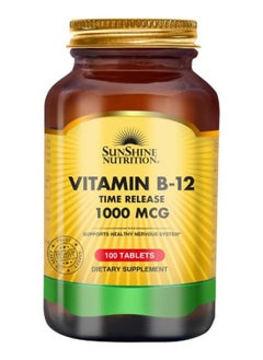 SUNSHINE NUTRITION Vitamin B-12 Time Release 1000Mcg Dietary Supplement Supports Healthy Nervous System 100 Tablets  - Image 2