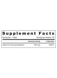 SUNSHINE NUTRITION Vitamin B-12 Time Release 1000Mcg Dietary Supplement Supports Healthy Nervous System 100 Tablets  - Image 3