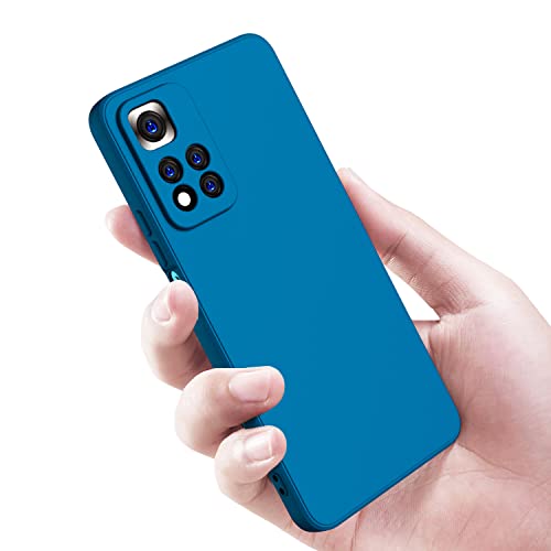 Kapa Matte Lens Protective Back Cover for Xiaomi 11i / 11i Hypercharge, Slim Silicone with Soft Lining Shockproof Flexible Full Body Bumper Case (Blue) - Image 5