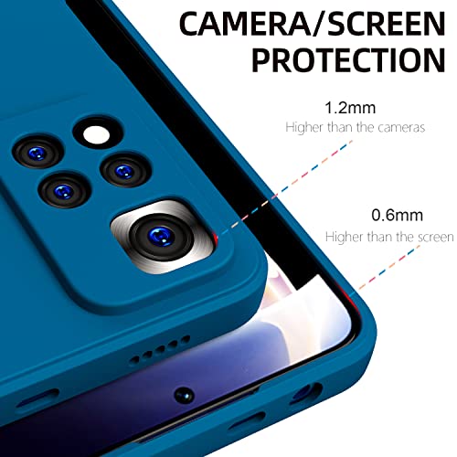 Kapa Matte Lens Protective Back Cover for Xiaomi 11i / 11i Hypercharge, Slim Silicone with Soft Lining Shockproof Flexible Full Body Bumper Case (Blue) - Image 3