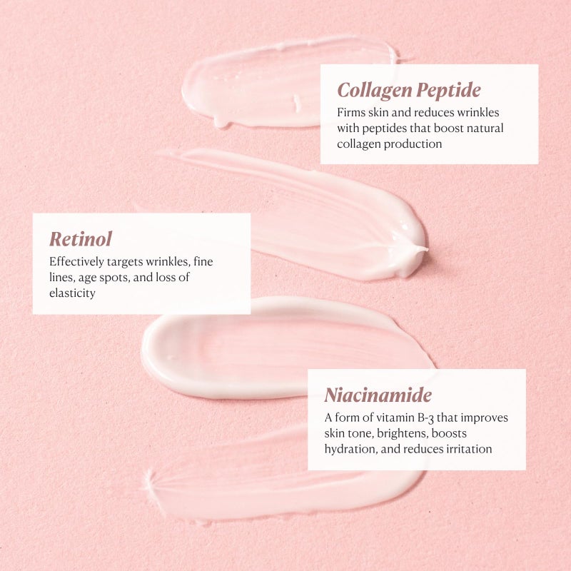 Nakery Beauty Retinol Cream with Collagen and Hyaluronic Acid, Anti Aging Moisturizer for Wrinkles, Face Treatment for All Skin Types, Day and Night Formula for Women - Image 4