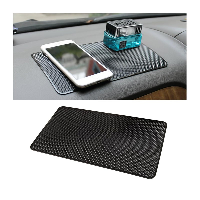 Osilly Car Dashboard Anti-Slip Mat, 10.6" x 5.9" Universal PVC Sticky Adhesive Pad for Auto, Multifunctional Vehicle Dash Strong Gripping Pad for Cell Phones Sunglasses Keys GPS Coins (Grid) - Image 1