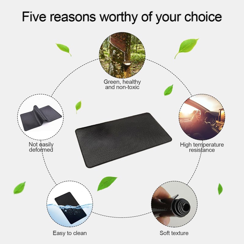 Osilly Car Dashboard Anti-Slip Mat, 10.6" x 5.9" Universal PVC Sticky Adhesive Pad for Auto, Multifunctional Vehicle Dash Strong Gripping Pad for Cell Phones Sunglasses Keys GPS Coins (Grid) - Image 4