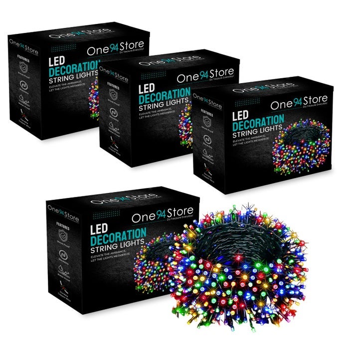 40 FEET 36 LED STRING SERIAL LIGHTS COPPER WIRE LED DECORATIVE STRING FAIRY RICE LIGHTS FOR INDOOR OUTDOOR DECORATION FESTIVAL PARTY WEDDING GARDEN LAWN MULTICOLORPACK OF 4
