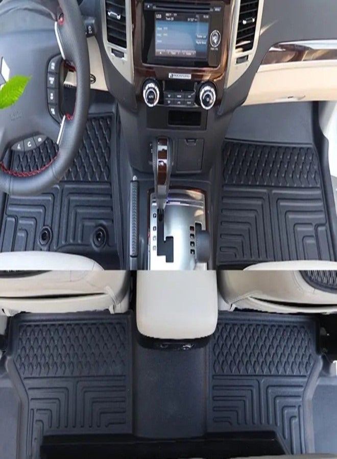 Tpe Floor Mats for Mitsubishi Pajero Gen3&4. 5D Floor Mats for Pajero. All Weather Proof Heavy Duty Mats. Set of 3. Black - Image 2