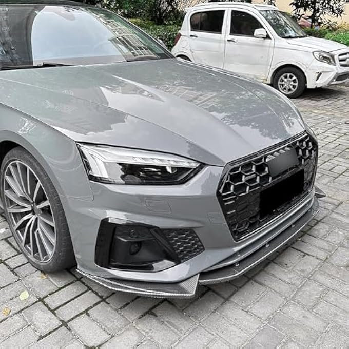 NTING Front Lip Compatible with Audi A5 Sline S5 8W6 2021-2024 Air Dam Front Bumper Spoiler Lip Protector Splitter Lower Chin Diffuser Body Kit, 3PCS/Set Carbon Fiber - Image 5