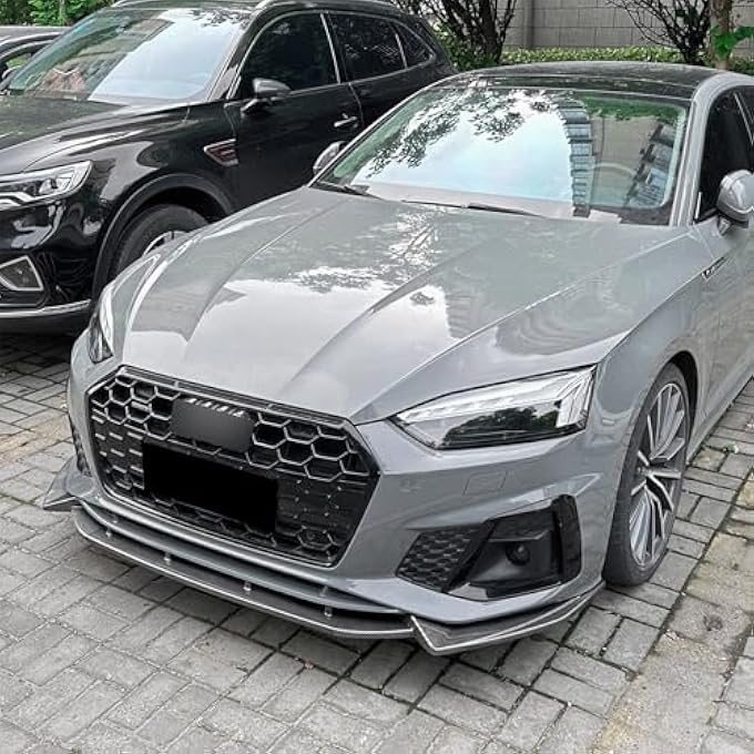 NTING Front Lip Compatible with Audi A5 Sline S5 8W6 2021-2024 Air Dam Front Bumper Spoiler Lip Protector Splitter Lower Chin Diffuser Body Kit, 3PCS/Set Carbon Fiber - Image 4