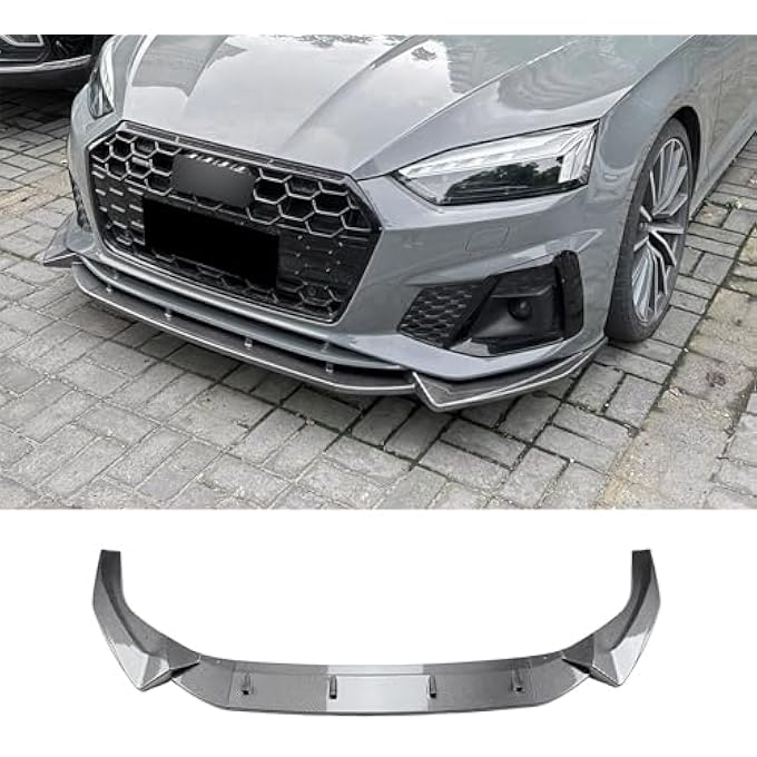 NTING Front Lip Compatible with Audi A5 Sline S5 8W6 2021-2024 Air Dam Front Bumper Spoiler Lip Protector Splitter Lower Chin Diffuser Body Kit, 3PCS/Set Carbon Fiber - Image 1