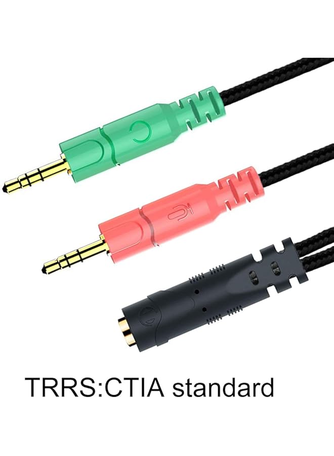 إنفيل كابل موزع سماعة الرأس والميكروفون للكمبيوتر الشخصي، محولات صوتية لمقبس سماعة الرأس 3.5 مم أنثى إلى 2 ذكر مزدوج 3.5 مم للكمبيوتر في وقت واحد، موزع Y - Image 4