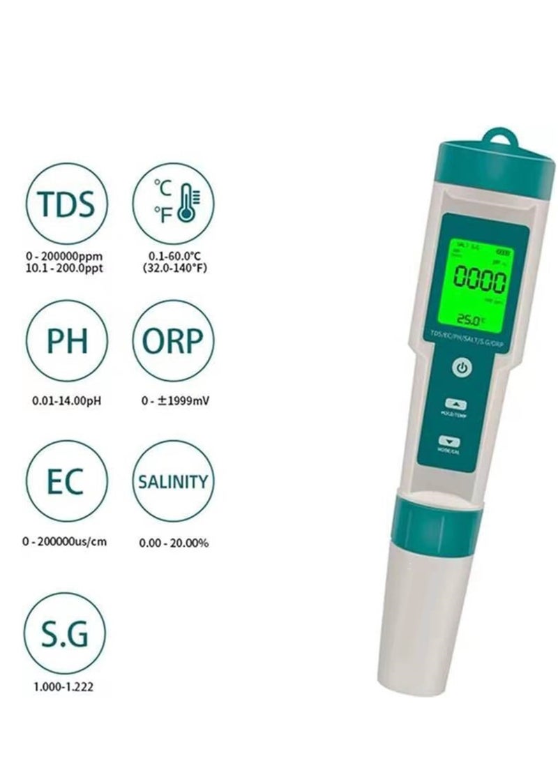 Multifunctional Digital 7 in 1 Water Quality Tester Portable High Accurancy Water Quality Test Pen Water Quality Measurement Tool - Image 2
