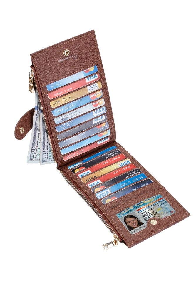 Travelambo RFID Wallet Women Large Size Bifold Multi Card Wallet Case with Zipper Pocke Credit Card Holder for Women - Image 4