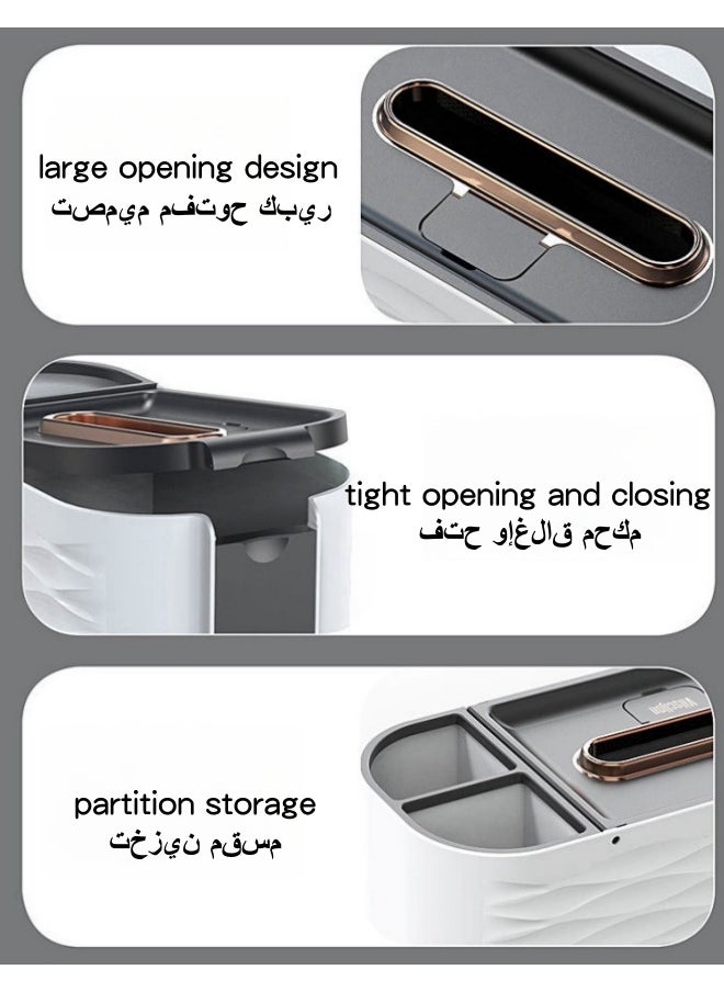 SHABILI - 1 Pack Plastic Tissue Box Holder with Phone Holder, Waterproof Facial Wipes Storage Box with Sundry Storage Area, ，Fashion Napkin Dispenser Container for Desk Home， Toilet ，Bathroom， Office， Restauran - Image 1