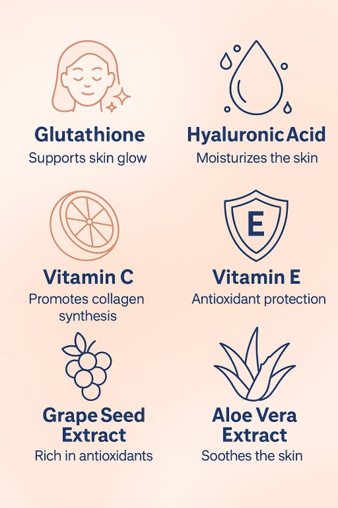 CYSGROW CYSGROW Skin Glow – Glutathione Effervescent Tablets with Vitamin C, Hyaluronic Acid & Plant Extracts – 20 Tablets – Strawberry Flavor | Best Price Oman