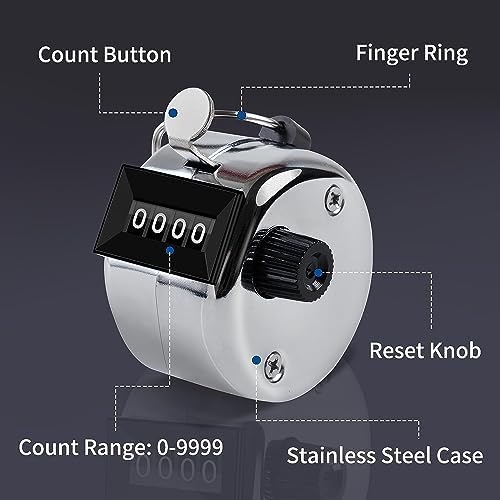 AFPIN- jaap Counter - Metal Hand - Tally Counter -with 4 Digit Display- Clicker Counter | Jaap mala Counter | mala jaap Counter | Tasbeeh Misbaha Counter - for naam jaap - Image 3