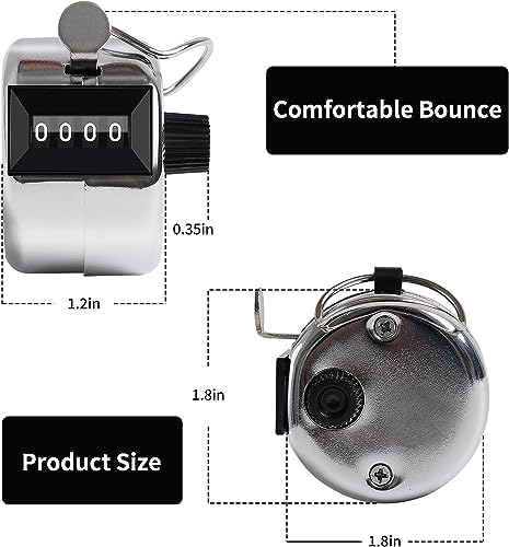 AFPIN- jaap Counter - Metal Hand - Tally Counter -with 4 Digit Display- Clicker Counter | Jaap mala Counter | mala jaap Counter | Tasbeeh Misbaha Counter - for naam jaap - Image 2