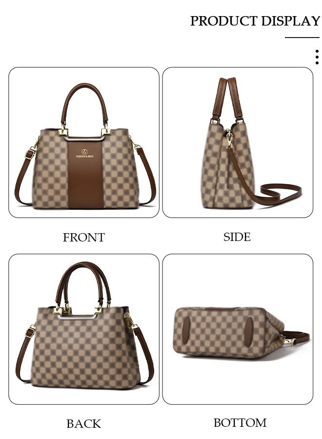 DUNISO حقائب يد نسائية عتيقة ذات سعة كبيرة من الجلد الصناعي حقيبة كتف للسيدات حقيبة كروس بتصميم أنيق مع حزام قابل للفصل للسيدات - Image 5