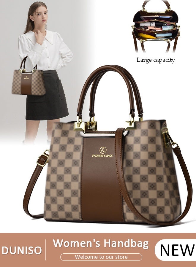 DUNISO حقائب يد نسائية عتيقة ذات سعة كبيرة من الجلد الصناعي حقيبة كتف للسيدات حقيبة كروس بتصميم أنيق مع حزام قابل للفصل للسيدات - Image 1