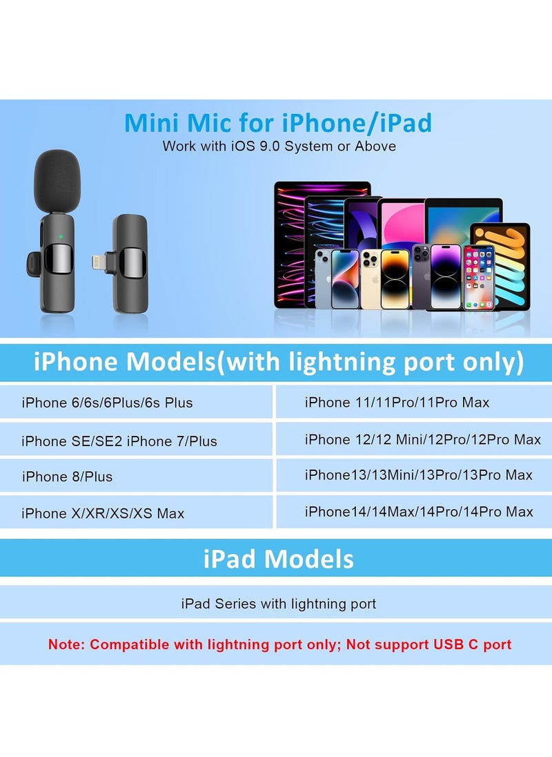 TIGER - Bluetooth Mini Microphone for iPhone, iPad – Wireless Lavalier Lapel Mic for Video Recording – Clip-on Shirt Phone Microphone for TikTok, YouTube, Interviews, Podcasts – Compact, High-Quality Sound for Creators, Vloggers, and Streamers - Image 1