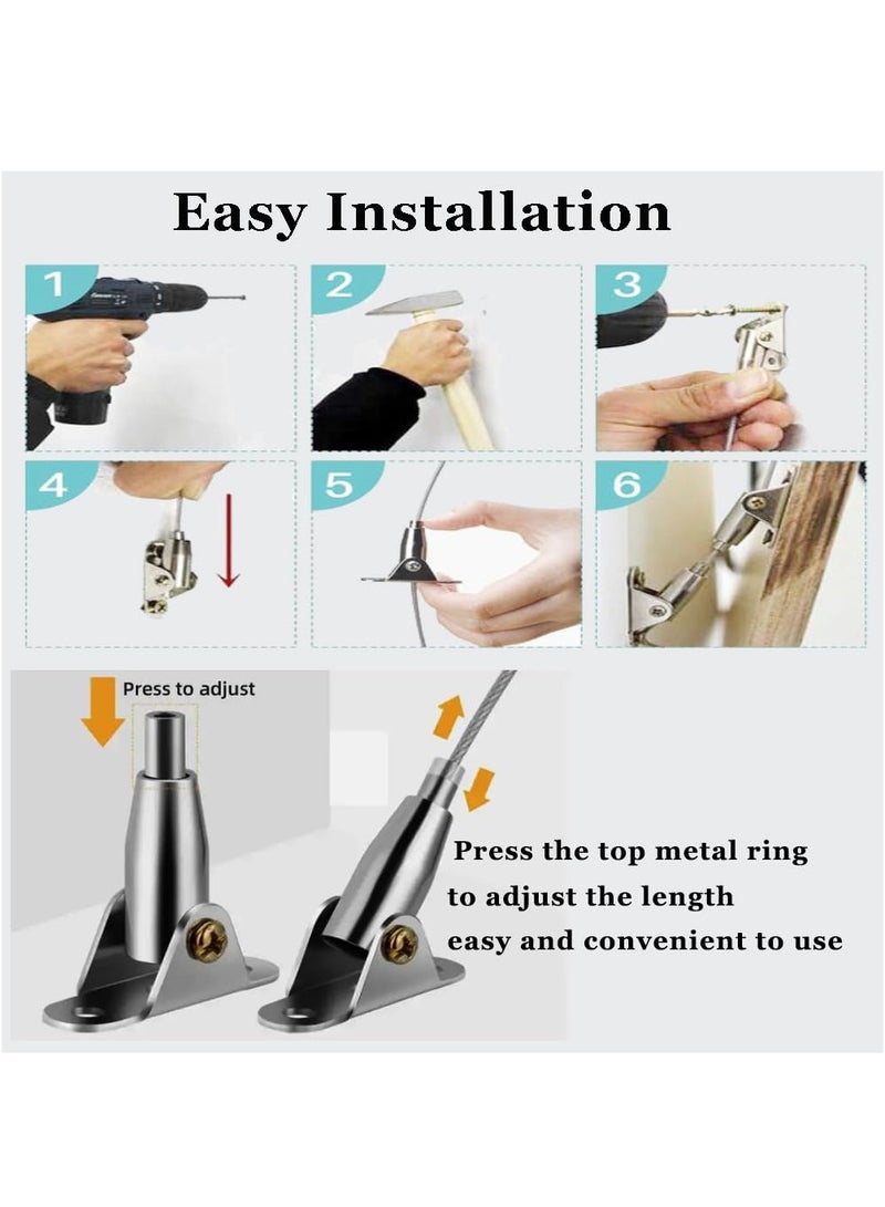 Zikra 4Pack Furniture Anchors,Anti Tip Furniture Anchors for Baby Proofing,Furniture Wall Anchors Earthquake Straps for Cabinet,TV Stand,Cabinet,Shelf,Dresser Wall Safety Anchor Prevent Falling - Image 2