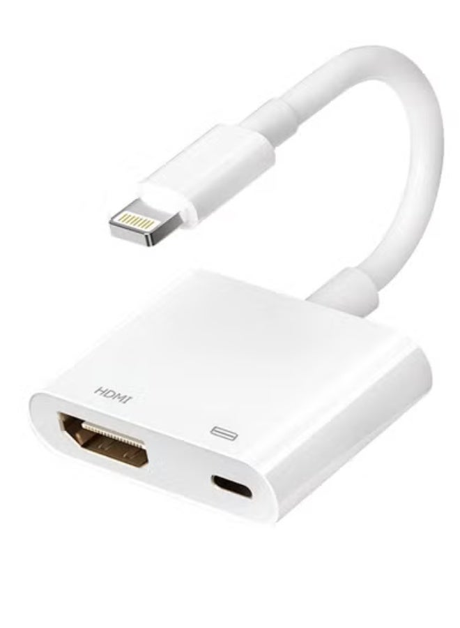 TIGER Lightning to HDMI Digital AV Adapter for iPhone，1080P Digital Sync Screen Converter Charging Port for iPhone/iPad 1080P HDMI Converter for HD TV/Projector/Monitor  - Image 2
