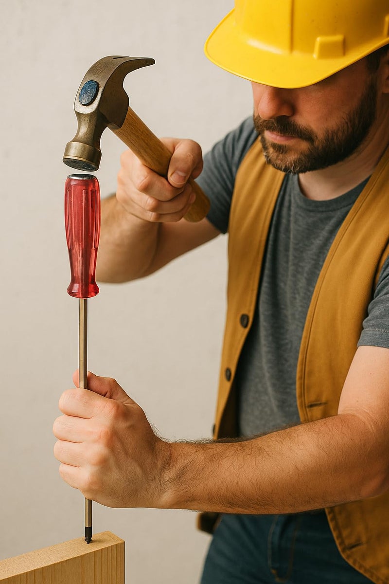 Jon Bhandari Tools 300mm Hammering Screwdriver with Striking Head – Heavy Duty Phillips Head with Chrome Vanadium Steel Shaft & Shockproof Handle for Home, Electrical, DIY & Professional Use - Image 3