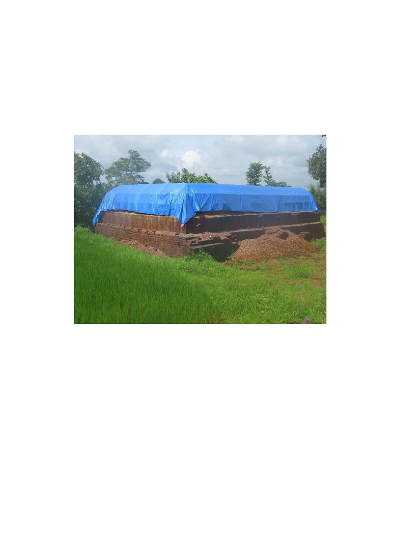 Beorol Beorol Multipurpose Waterproof Ground Cover Tent Shelter Dust-proof Rain Cover Tarpaulin Sheet with Aluminum Rings (5x8 Meter)  - Image 3