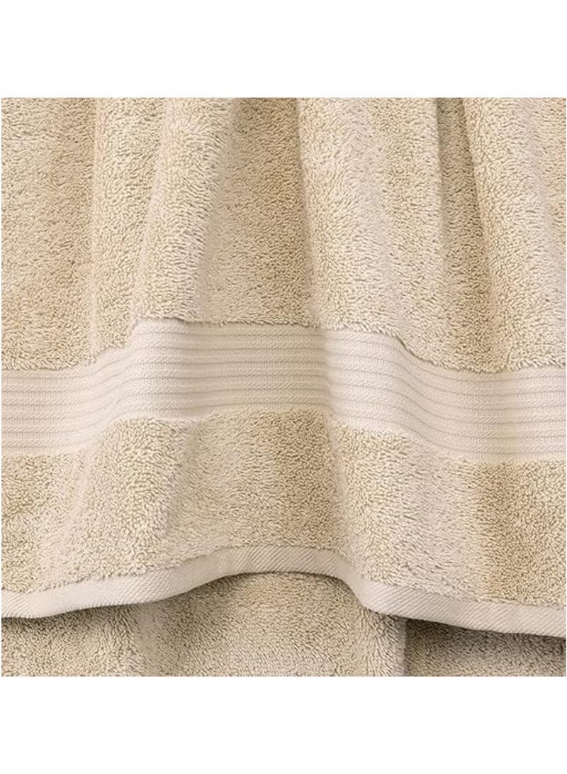 Huitich 6-Piece Pure Cotton Bath Towel Set Beige  - Image 3