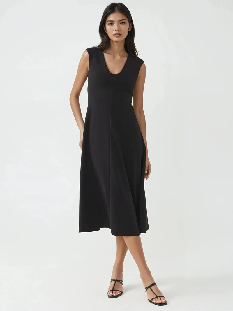 Busem BUSEM V-Neck A-Form Midi Dress