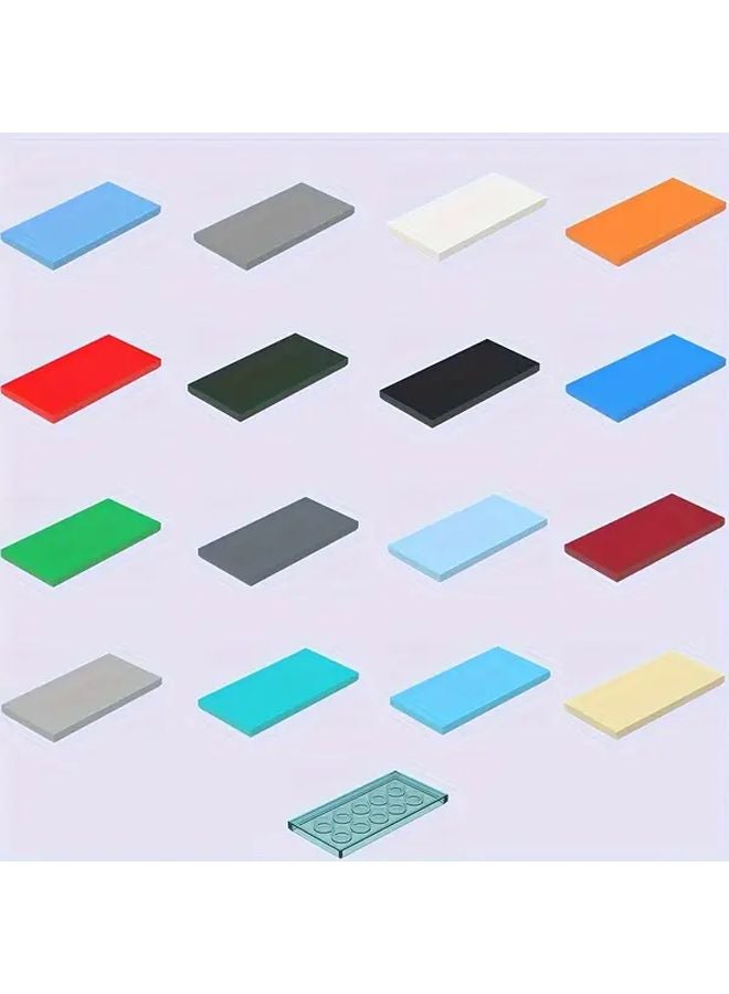 Red Building Blocks Set 9pcs 3x6 Low Wall Flat Plate Bricks ABS Plastic Farm Garden Architectural Scenery - Image 2