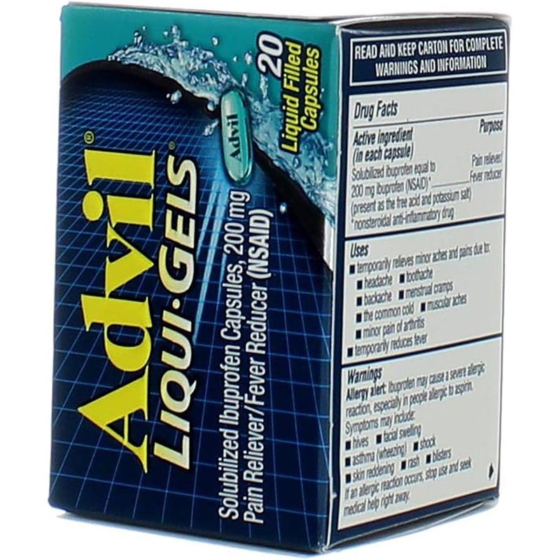 Advil Pain Reliever/Fever Reducer Liqui-Gels 20 CP - Buy Packs and Save (Pack of 2) - Image 4