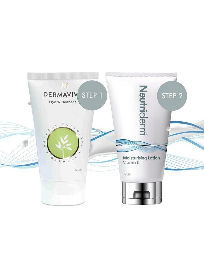 Neutriderm Pre-Makeup Skincare Combo, Vitamin E Moisturiser 125 Ml And Dermavive Hydra Cleanser Lotion (Combination) 120 Ml - Image 2