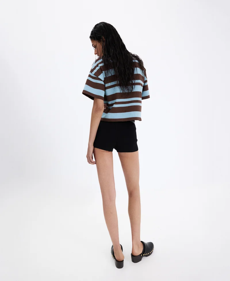 Mango 50-CELESTE Striped Cotton Polo Shirt for Women | Best Price UAE