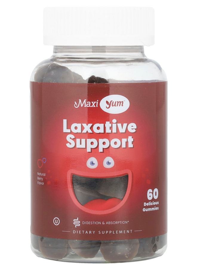 Maxi Health Laxative Support Gummies Natural Berry 34.8 mg 60 Delicious Gummies (8.7 mg Per Gummy) 