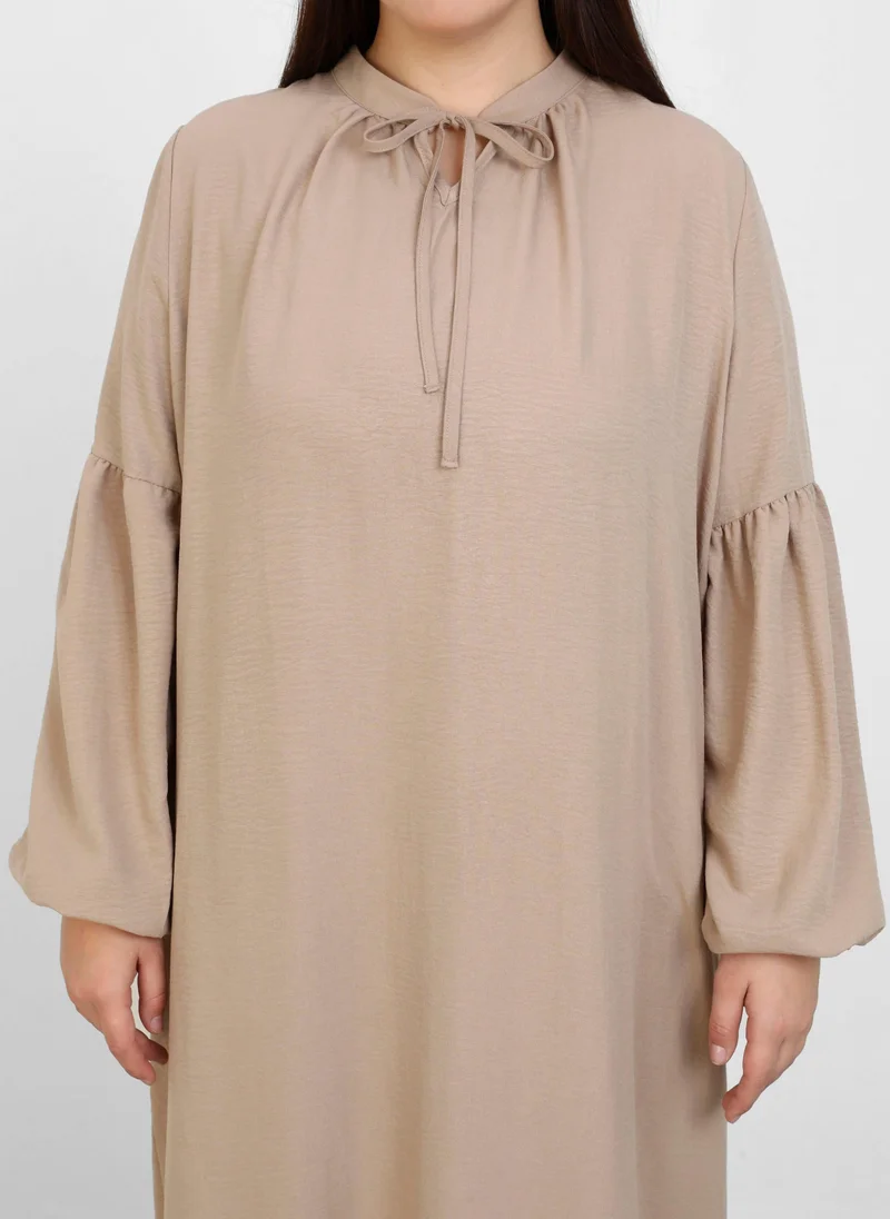 Alia by modanisa Dark Mink - Plus Size Dress - Alia