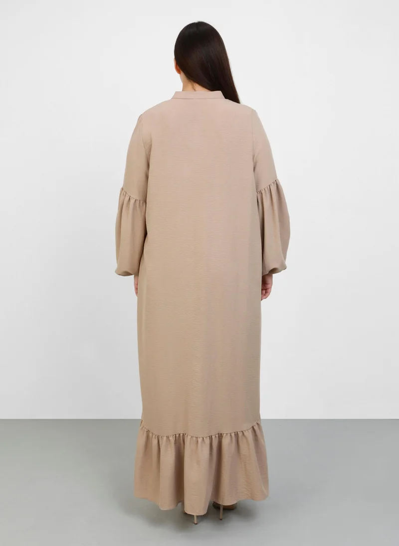 Alia by modanisa Dark Mink - Plus Size Dress - Alia