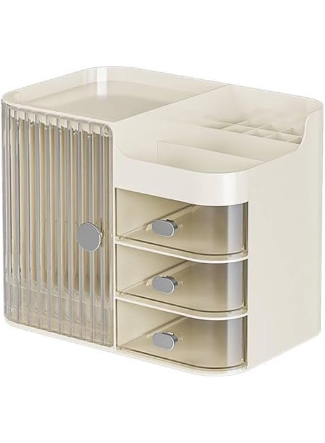 منظم مكياج أكريليك بمرآة ضد الكسر تصميم عملي عالي الجودة لتنظيم أدوات التجميل والإكسسوارات BK - Image 5