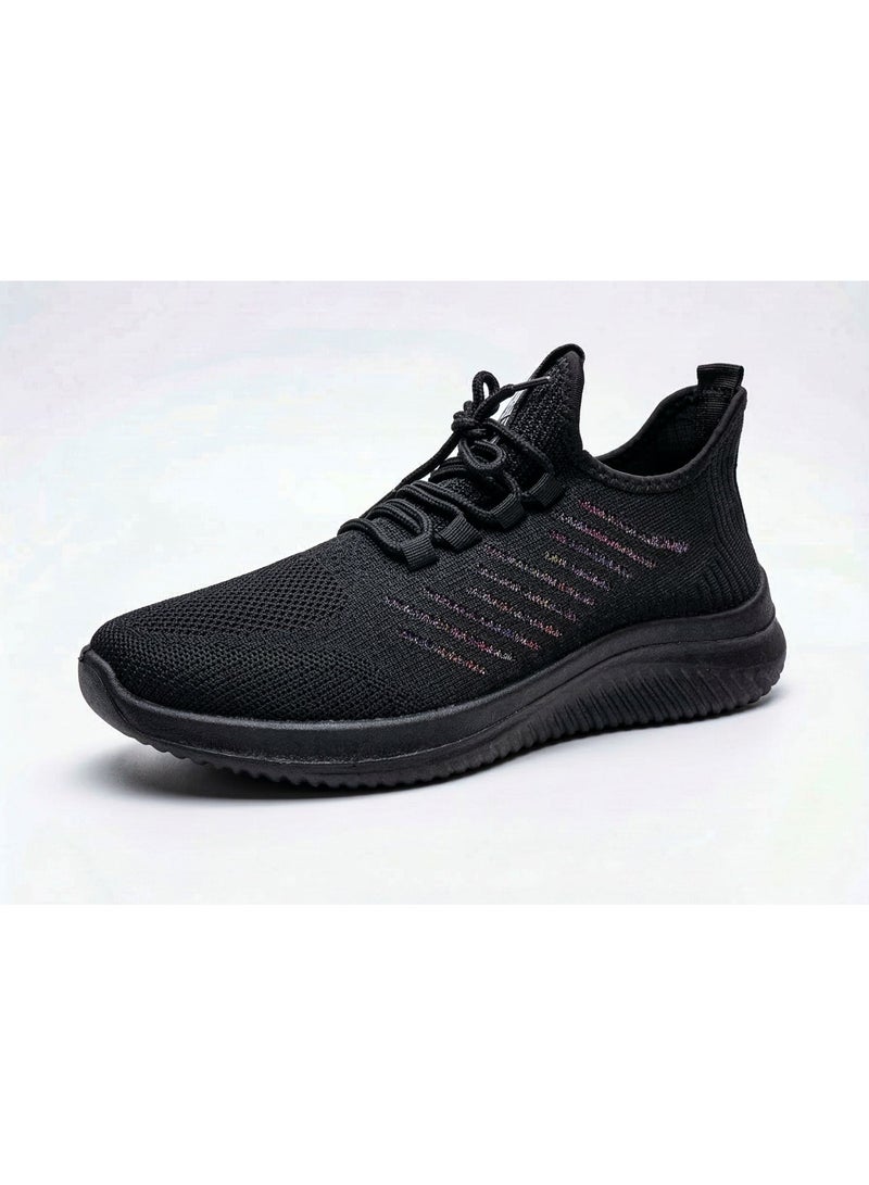 ORDER FlyStep Lightweight Mesh Men's Running Shoes -( OD-321)Black - Image 1