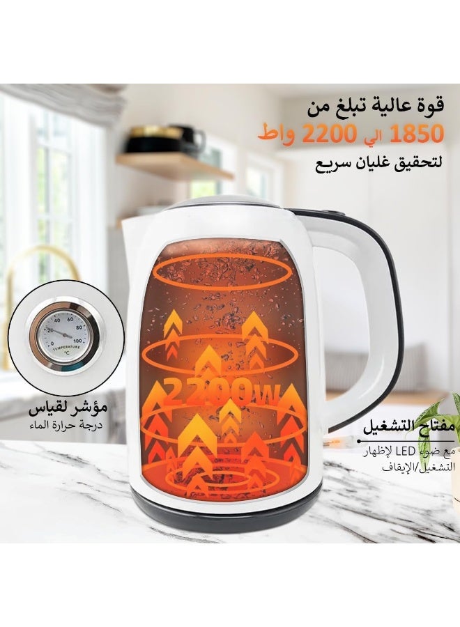 دي اس بي غلاية كهربائية من دي إس بي بلون ستانلس ستيل، مصنوعة من الفولاذ غير القابل للصدأ، مع إيقاف تلقائي وحماية ضد الغليان الجاف ومؤشر LED، سعة 1.7 لتر - Image 5