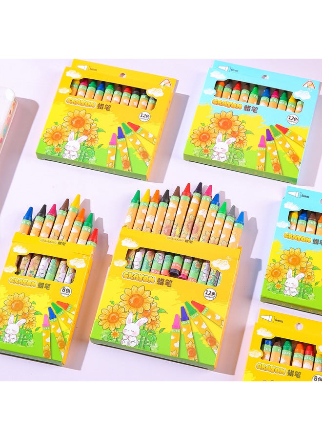 HELPS Creative Student Crayon 8/12 Color Painting Suit Children Coloring Graffiti Oil Painting Stick Color Art Painting Pen - Image 3